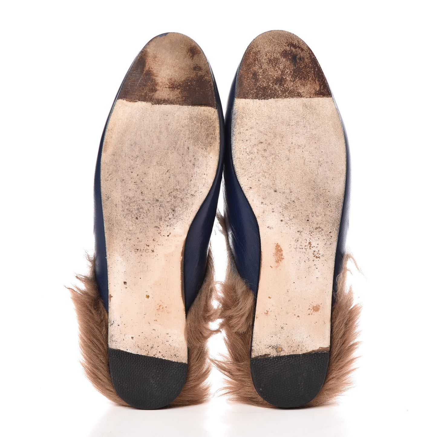 Malaga Kid Fur Womens Princetown Slippers 41 Blue Agata