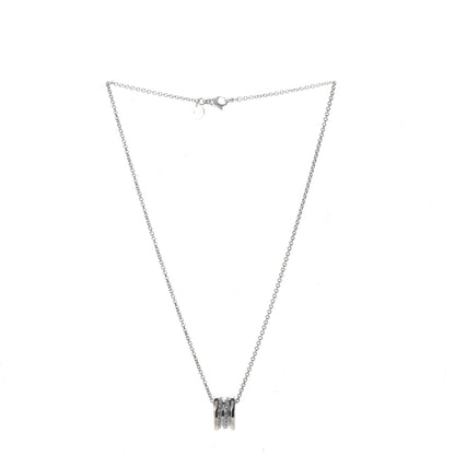 Bulgari 18K White Gold Diamond B.Zero1 Pave Pendant Necklace 3 of 7