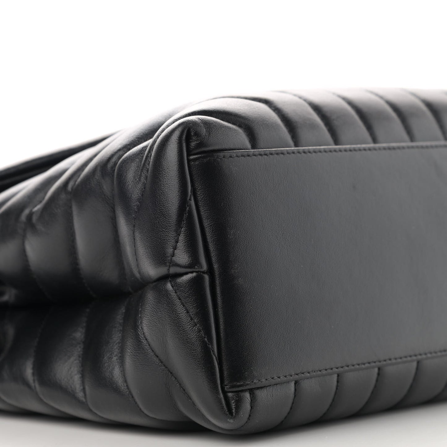 Calfskin Y Quilted Monogram Medium Loulou Chain Satchel Black