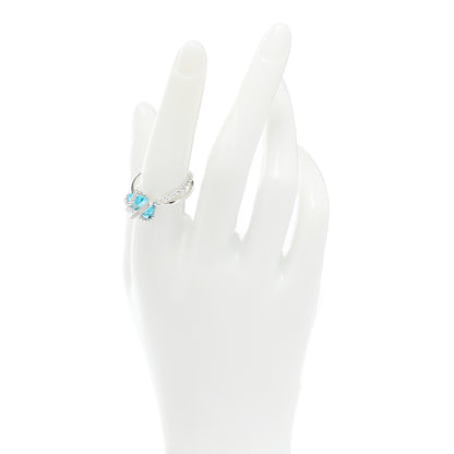 David Yurman Sterling Silver Diamond Blue Topaz 10mm Cable Wrap Ring 56 7.5 2 of 5