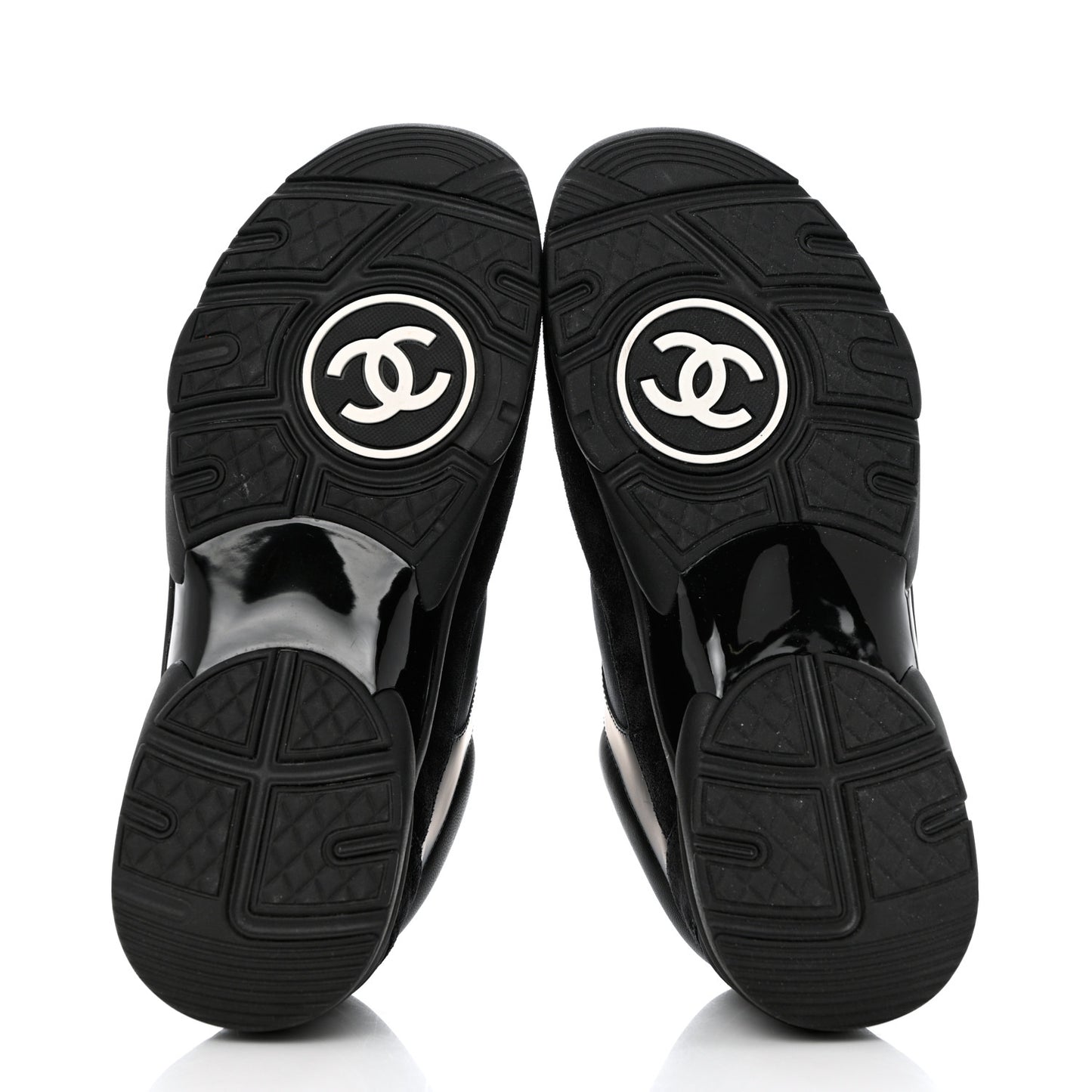 Fabric Calfskin Suede CC Sneakers 39 Black