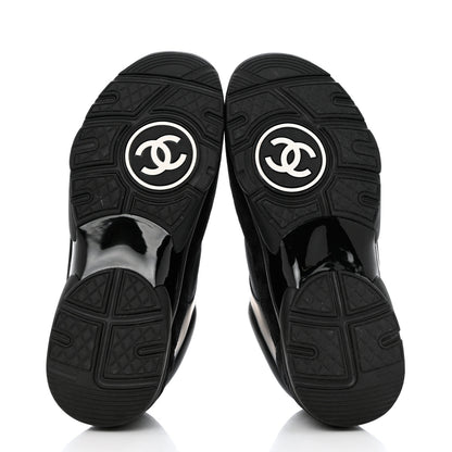 Chanel Fabric Calfskin Suede CC Sneakers 39 Black 5 of 9