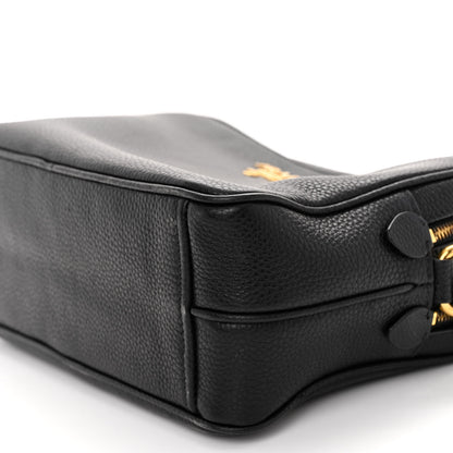 Prada Vitello Daino Medium Double Zip Shoulder Bag Black 10 of 12