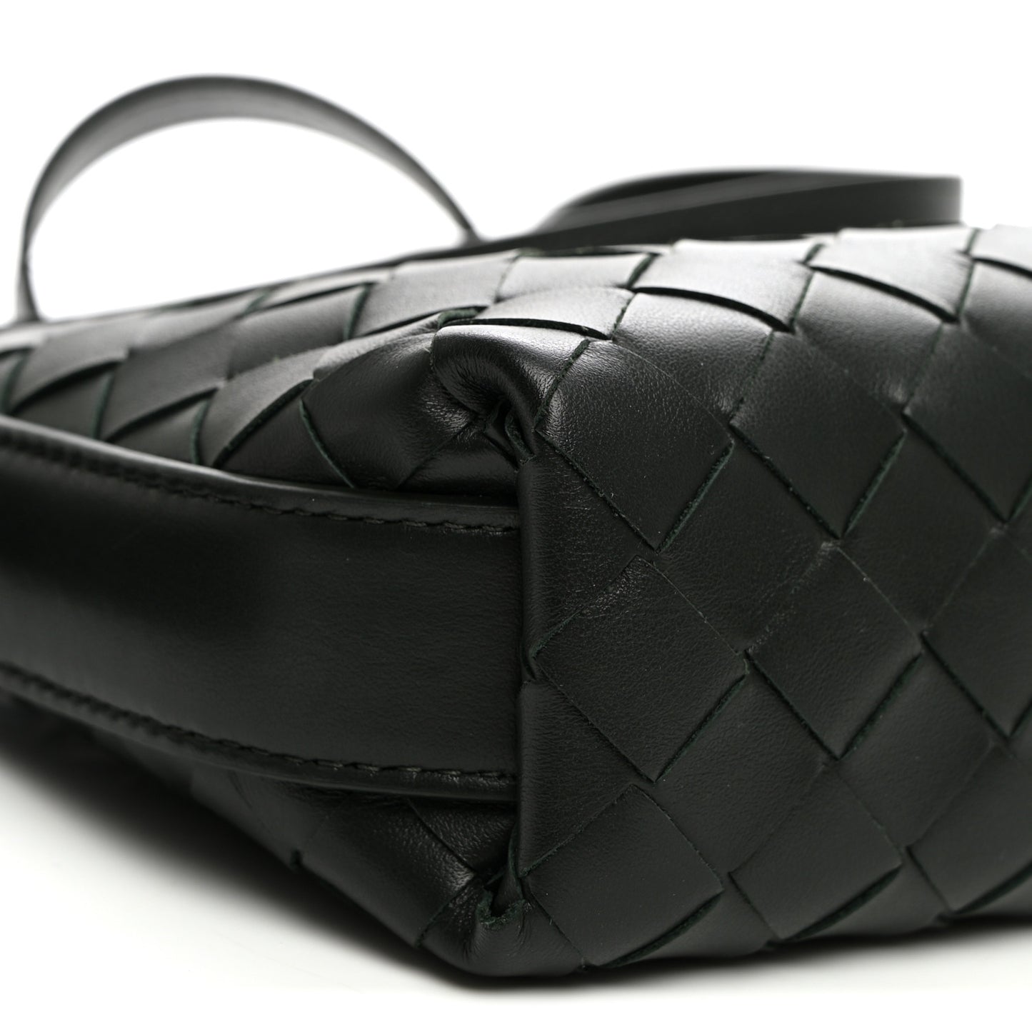 Calfskin Intrecciato Traveler Phone Pouch Dark Green