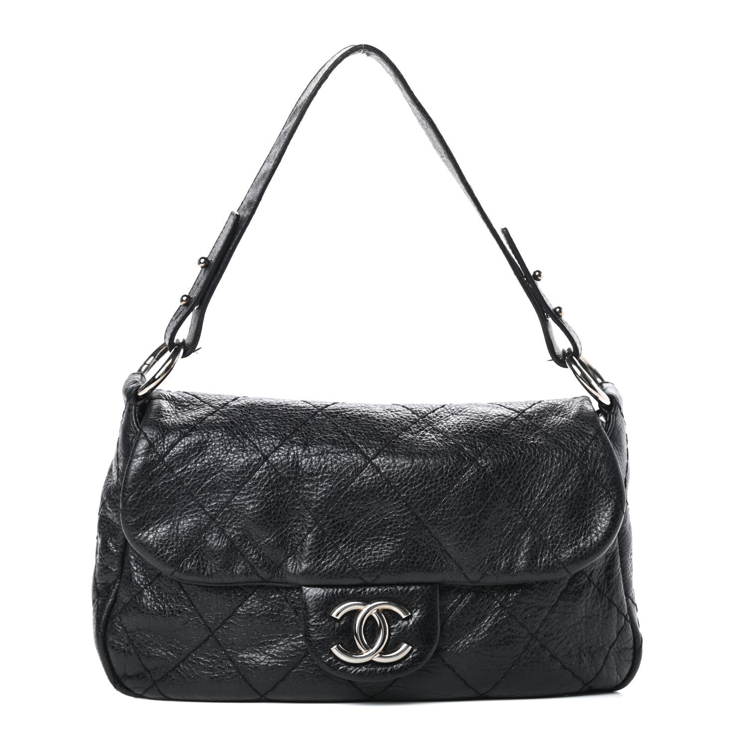 Chanel Glazed Calfskin Stitched On The Road Flap Black 1 of 16