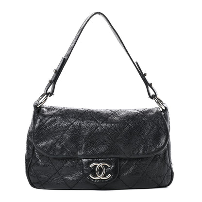 Chanel Glazed Calfskin Stitched On The Road Flap Black 1 of 16