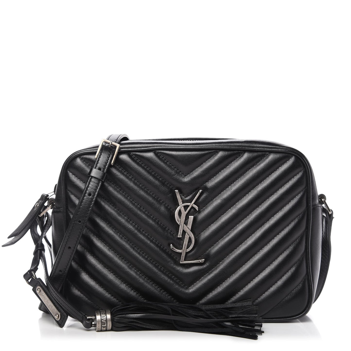Calfskin Matelasse Monogram Lou Camera Bag Black