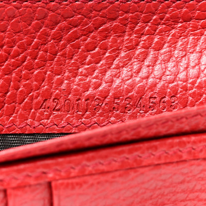 Gucci Monogram Dollar Calfskin Zip Around Compact Wallet Beige Ebony Rosso 7 of 14