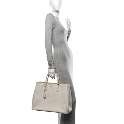 Prada Saffiano Lux Extra Large Galleria Double Zip Tote Talco 2 of 14