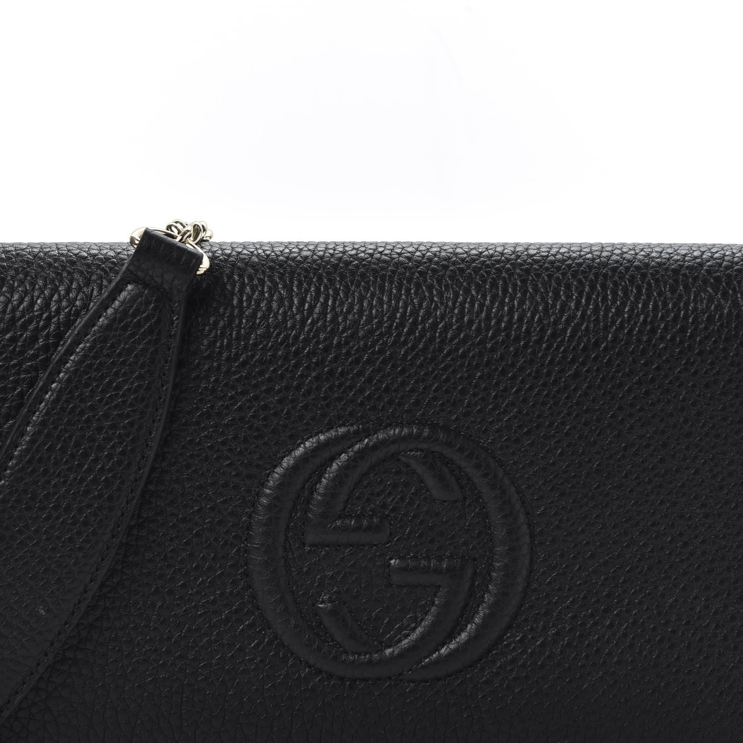 Gucci Pebbled Calfskin Soho Wallet on Chain Black 8 of 9