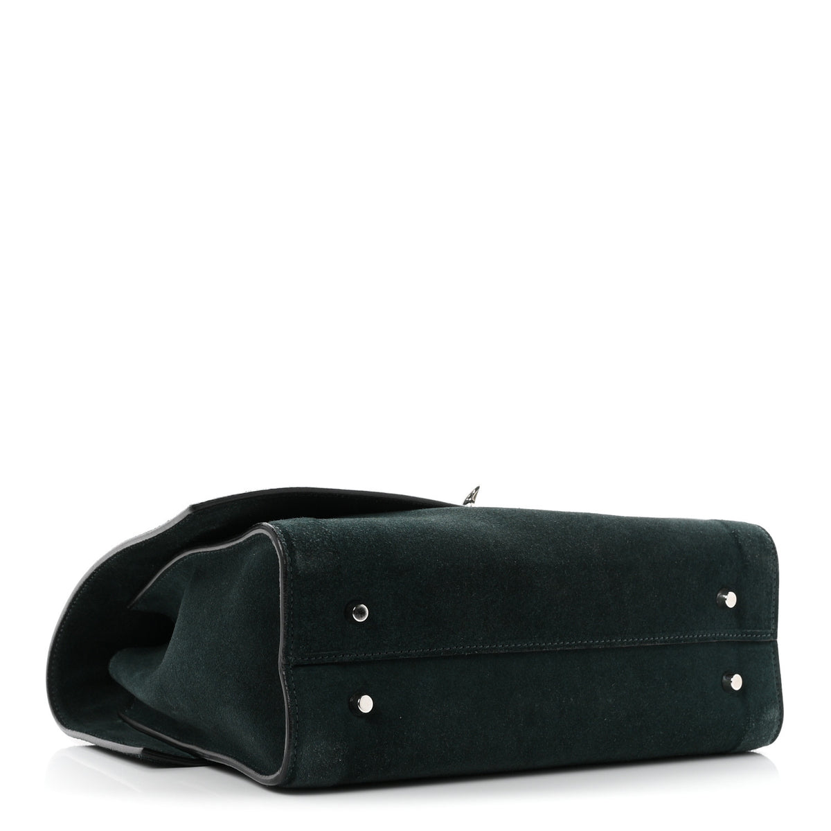 Suede Small Shark Lock Satchel Green