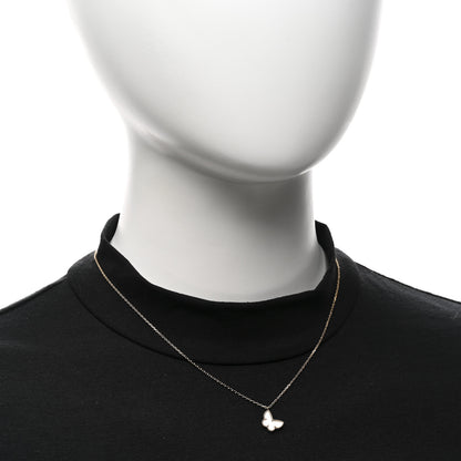 Van Cleef & Arpels 18K Yellow Gold Mother of Pearl Sweet Alhambra Butterfly Pendant Necklace 2 of 5