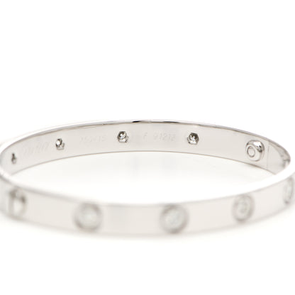 Cartier 18K White Gold 10 Diamond LOVE Bracelet 16 5 of 6
