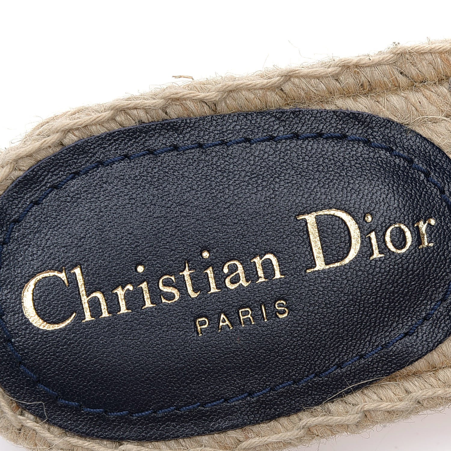 Christian Dior Denim Embroidered Granville Espadrille Flat Slide Sandals 35.5 Blue 6 of 6