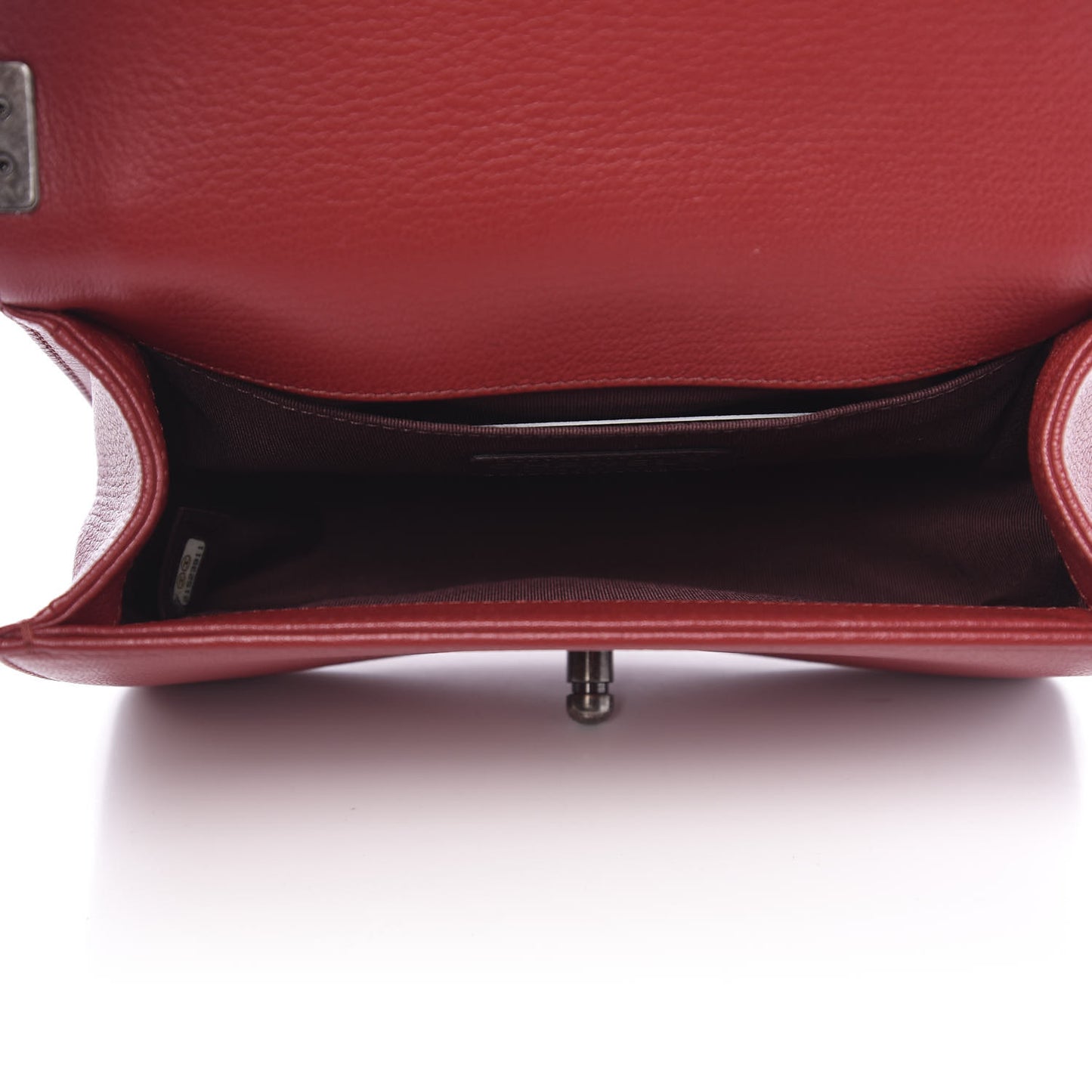 Goatskin Quilted Patent Small Duo Boy Flap Red
