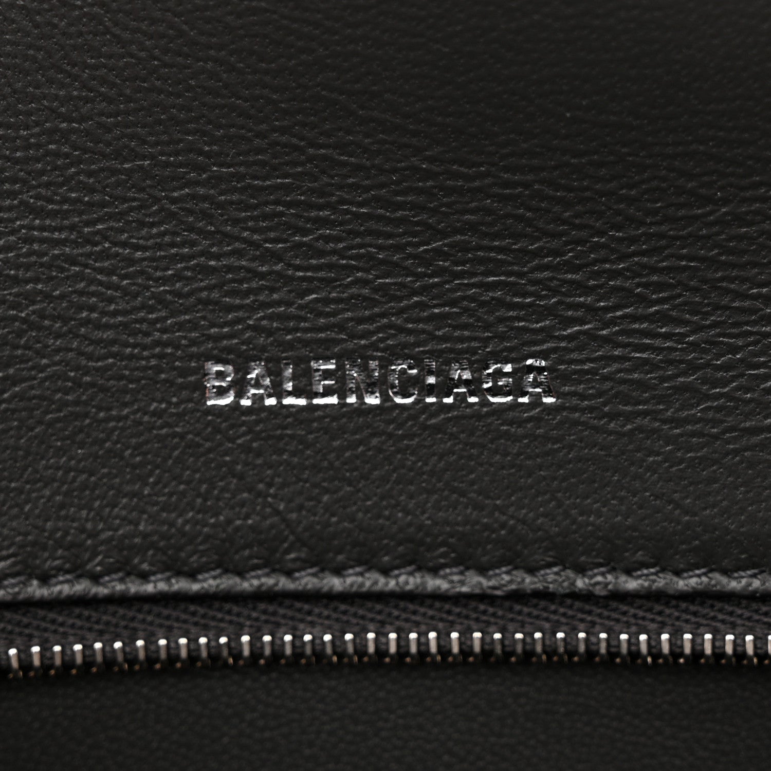 Balenciaga Shiny Calfskin Crocodile Embossed Small Hourglass Top Handle Bag Dark Grey 9 of 13