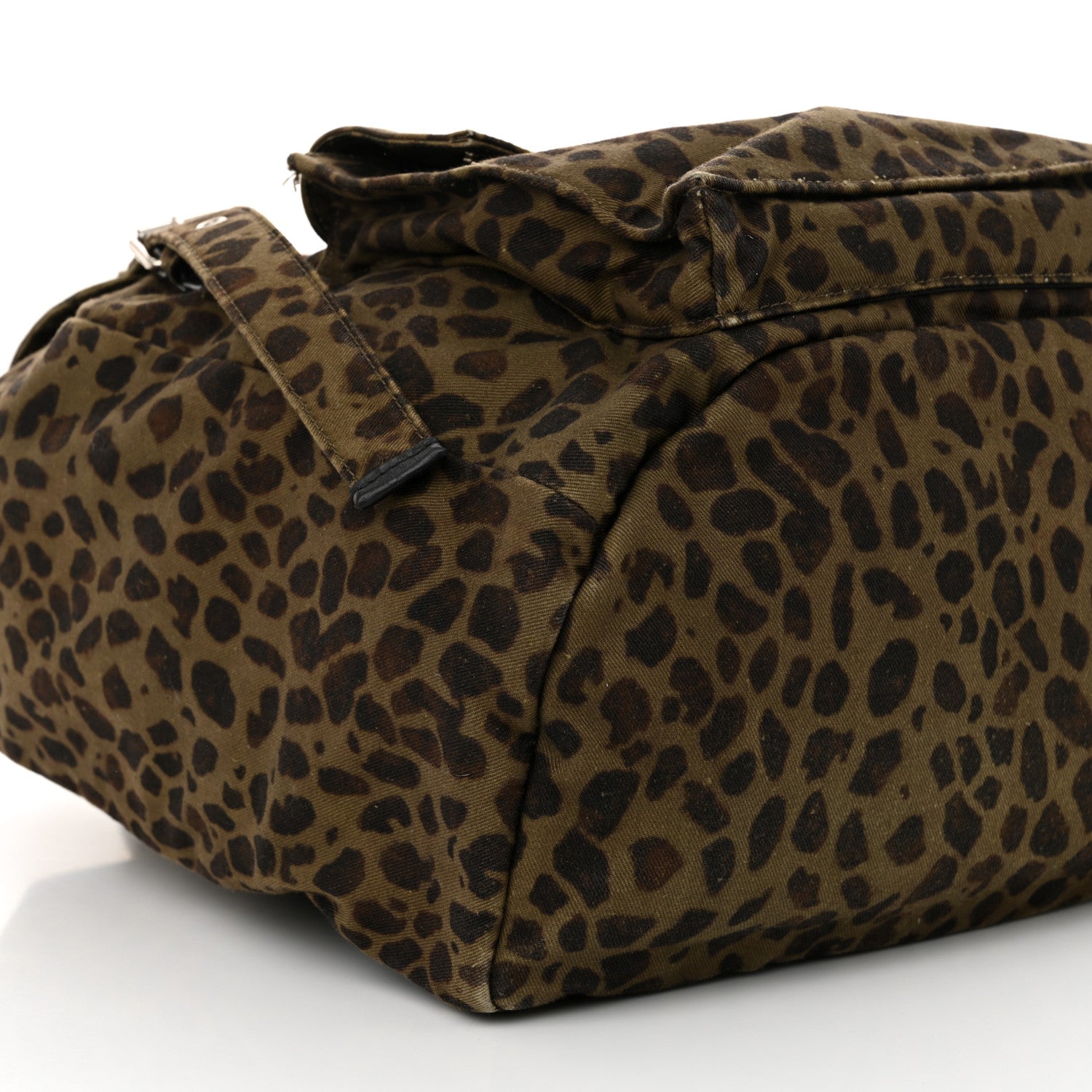 Saint Laurent Gabardine Leopard Noe Backpack Khaki Black 9 of 12