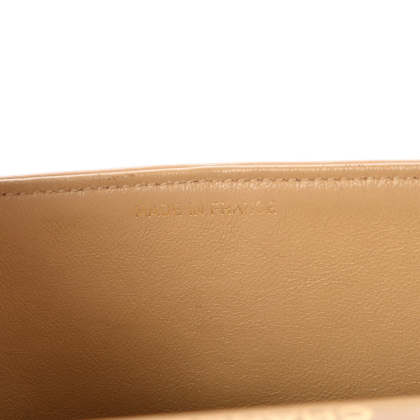 Lambskin Quilted Medium Double Flap Beige