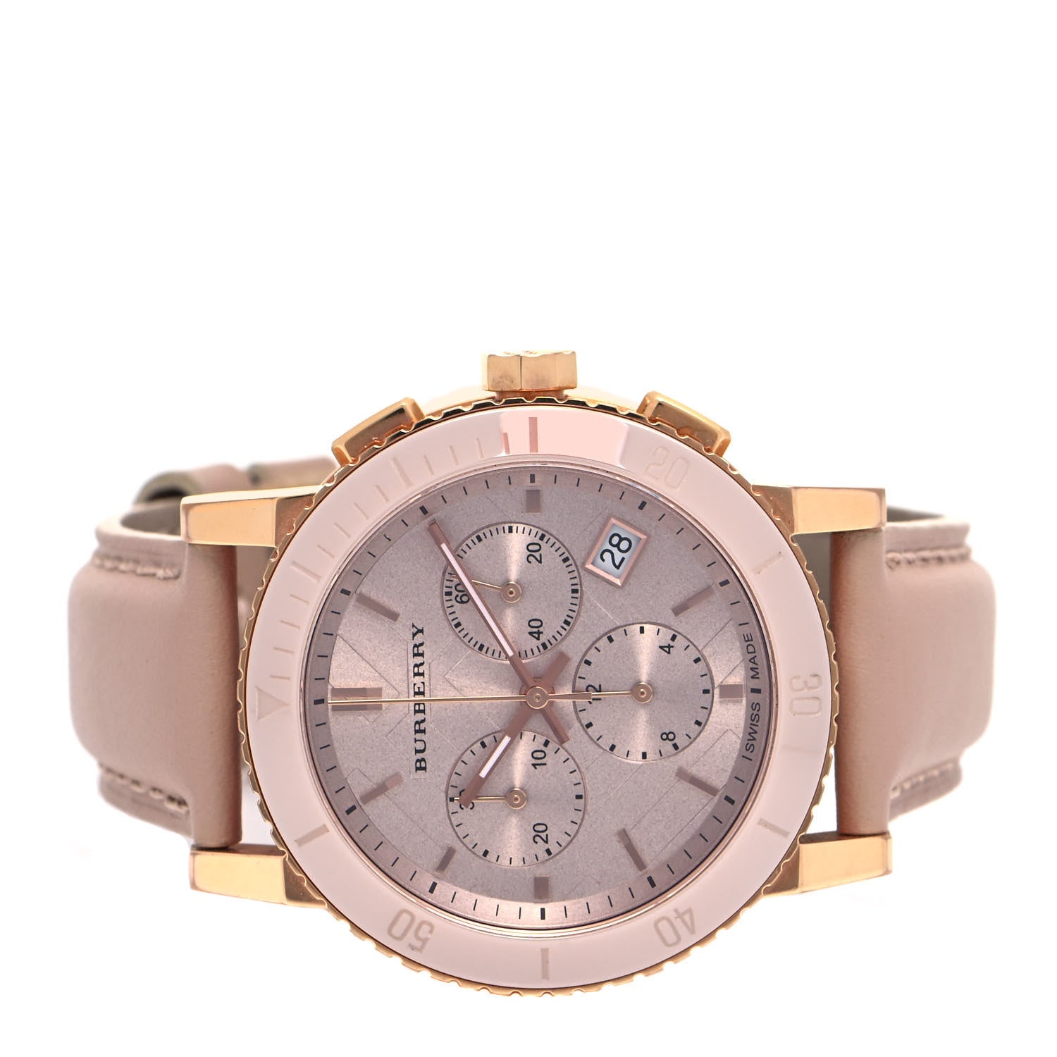 Burberry Stainless Steel Calfskin 38mm Chronograph Quartz Watch Rose BU9704 2 of 4