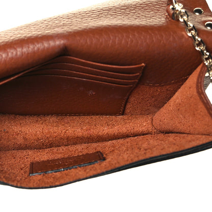 Valentino Garavani Pebbled Calfskin Rockstud Envelope Wallet on Chain Bright Cognac 4 of 6