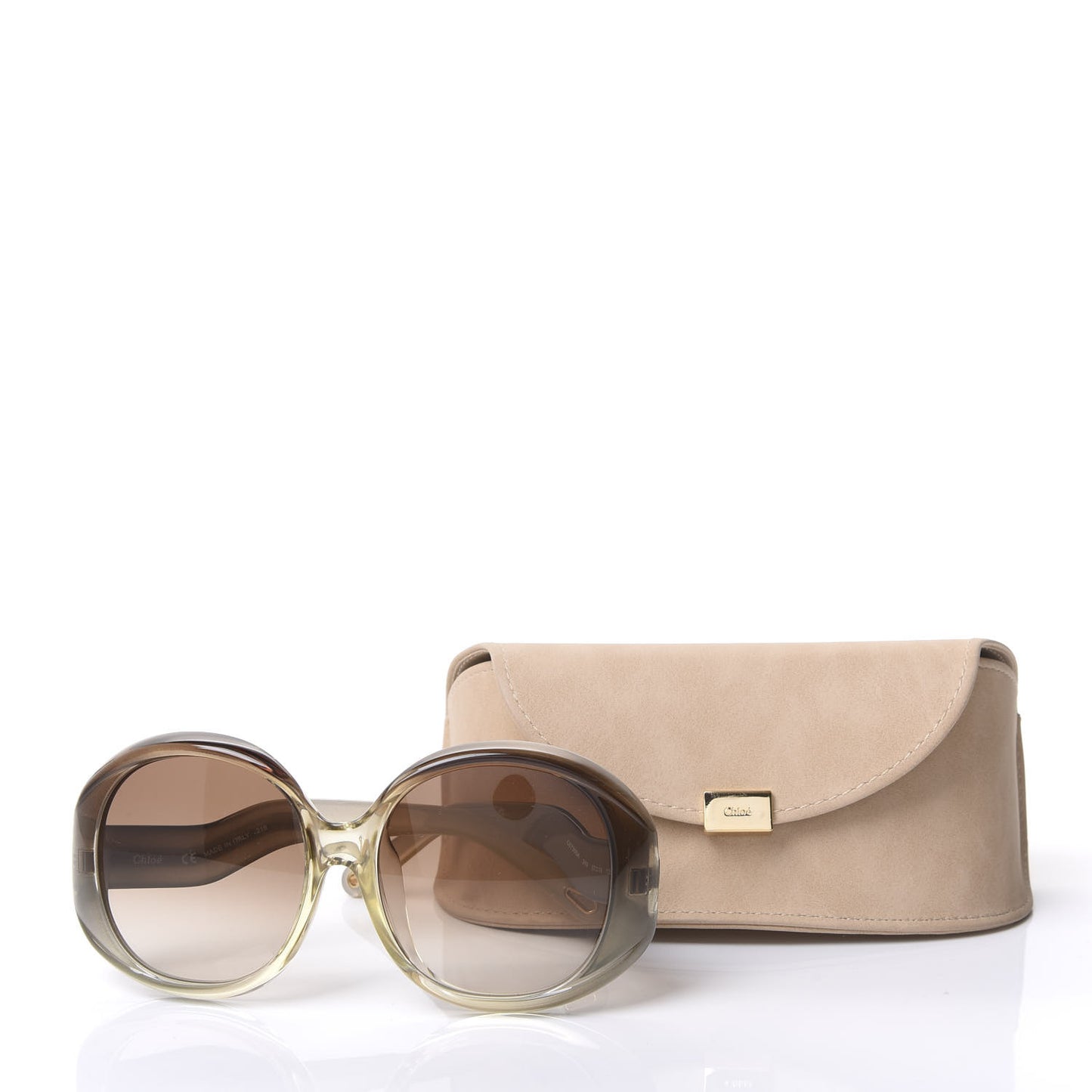 Oval Semi Transparent Qleo Sunglasses CE736SA Brown Sage