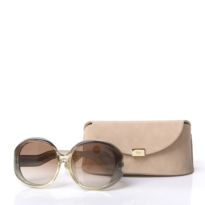 Chloe Oval Semi Transparent Qleo Sunglasses CE736SA Brown Sage 7 of 7