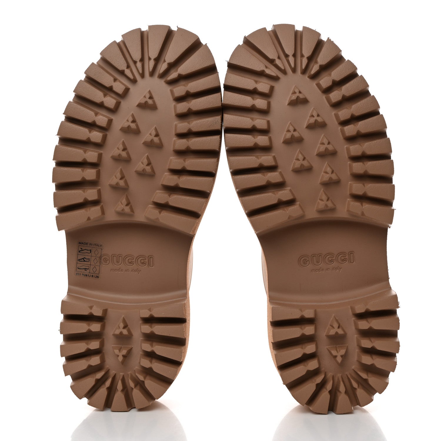 Gucci Rubber GG Monogram Perforated Elea Platform 55mm Lug Sole Sandals 38 Vintage Camel 5 of 9