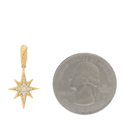 David Yurman 18K Yellow Gold Diamond North Star Amulet Pendant 2 of 4