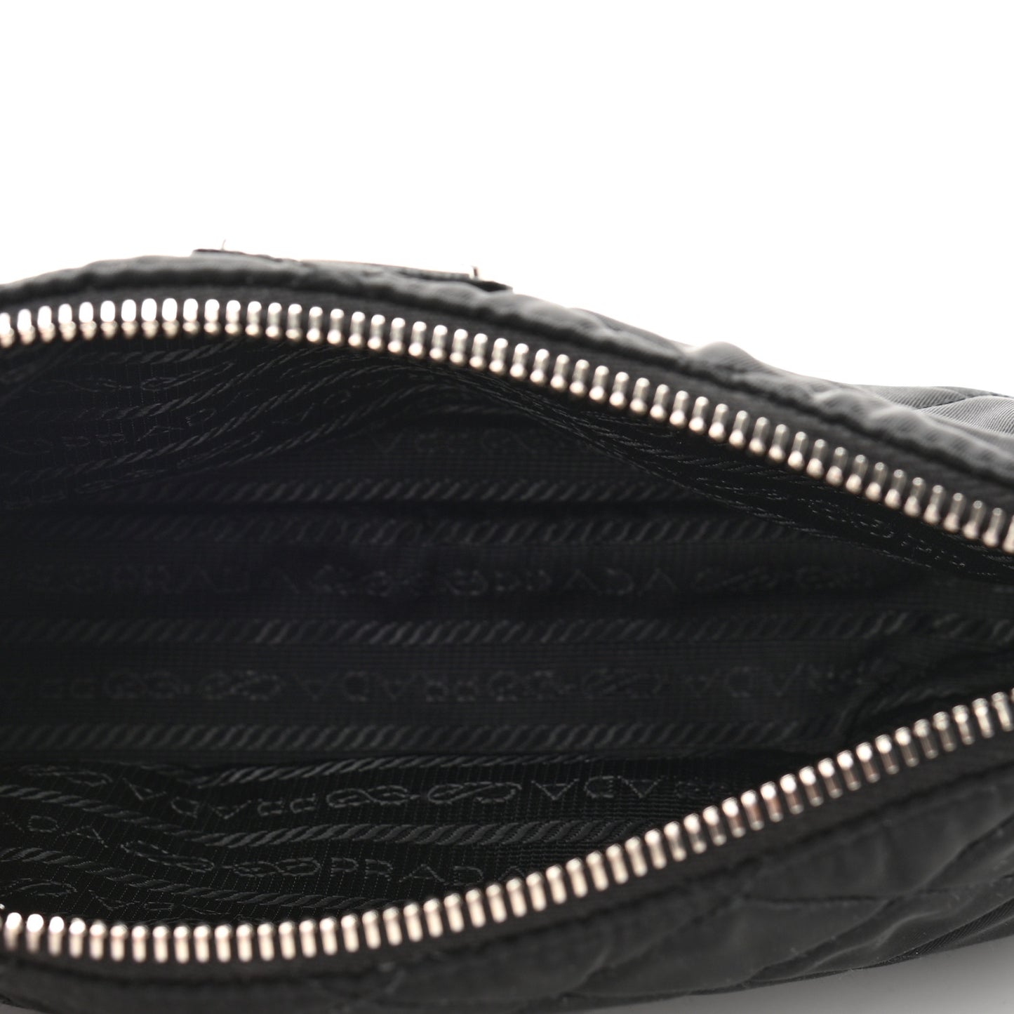 Nylon Tessuto Impuntu Quilted Crossbody Bag Black