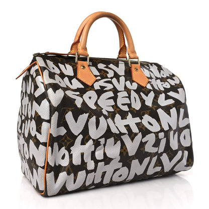 Louis Vuitton Monogram Graffiti Speedy 30 Silver 3 of 8