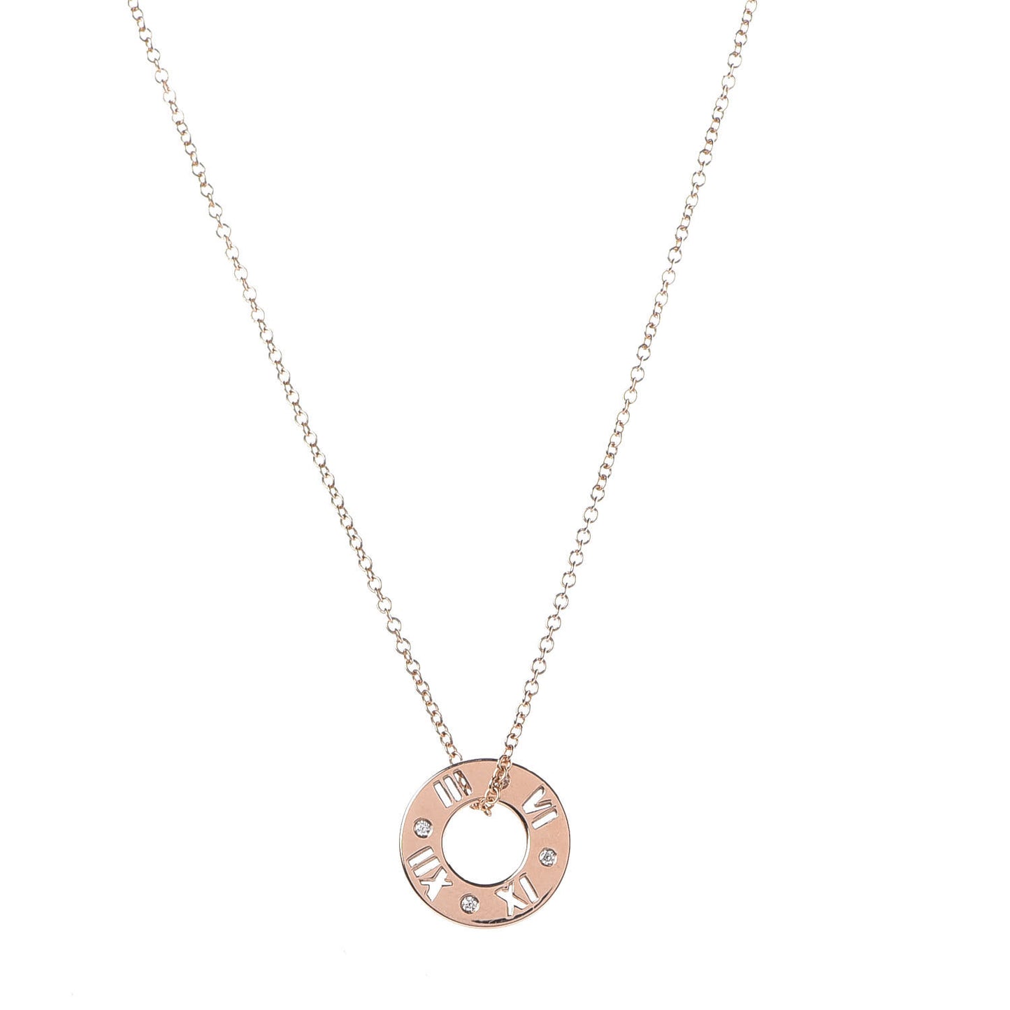 18K Rose Gold Diamond Atlas Pierced Pendant Necklace