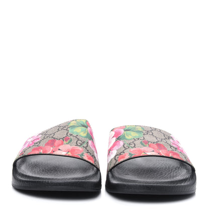 Gucci GG Supreme Monogram Blooms Slide Sandals 41 Beige Multicolor 2 of 12