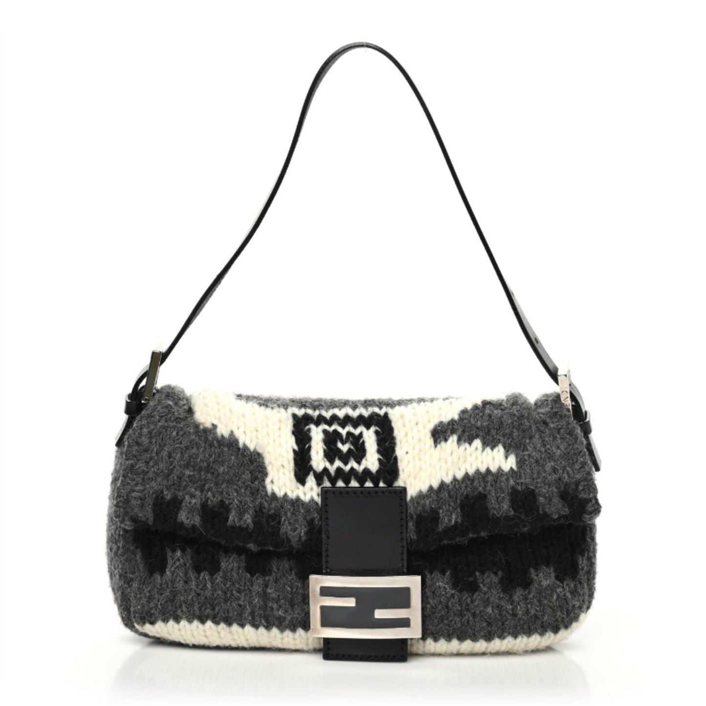 Wool Knit Mama Baguette Grey