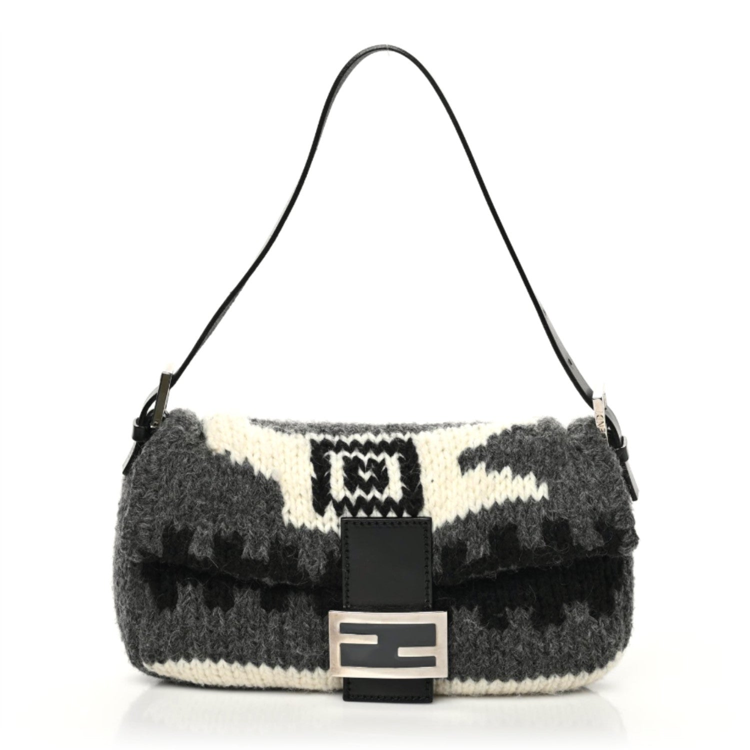 Fendi Wool Knit Mama Baguette Grey 1 of 7