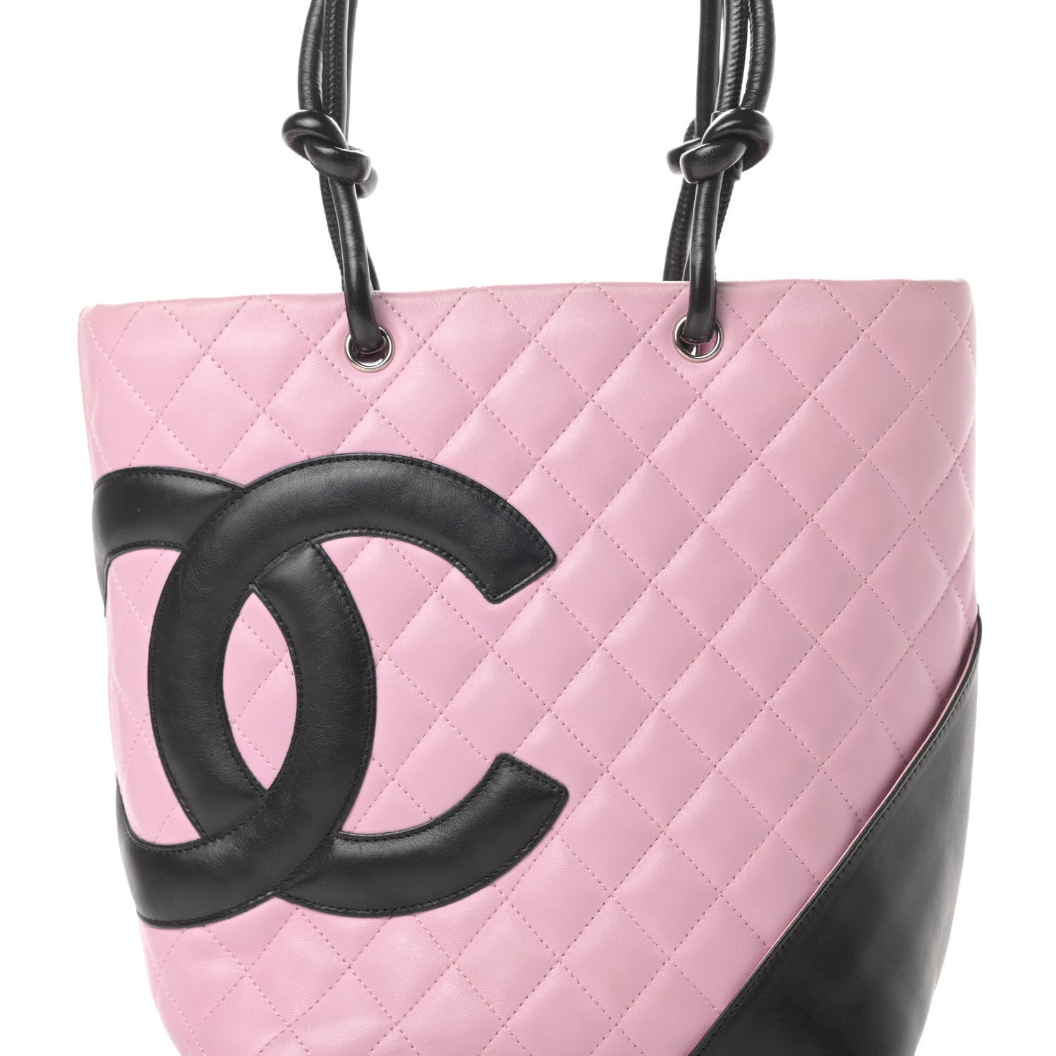 Chanel Calfskin Quilted Medium Cambon Tote Pink Black 8 of 16