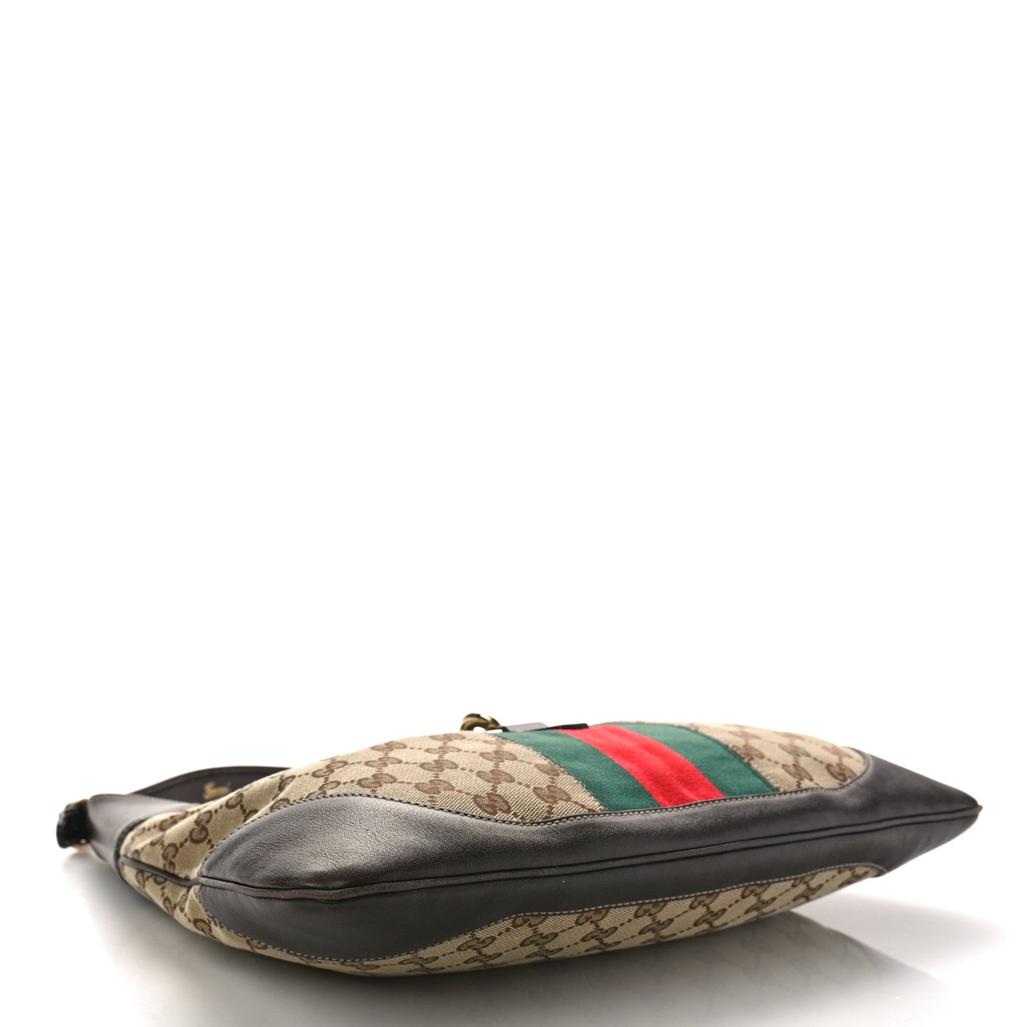 Gucci Monogram Web Jackie O Bouvier Hobo Dark Brown 4 of 10