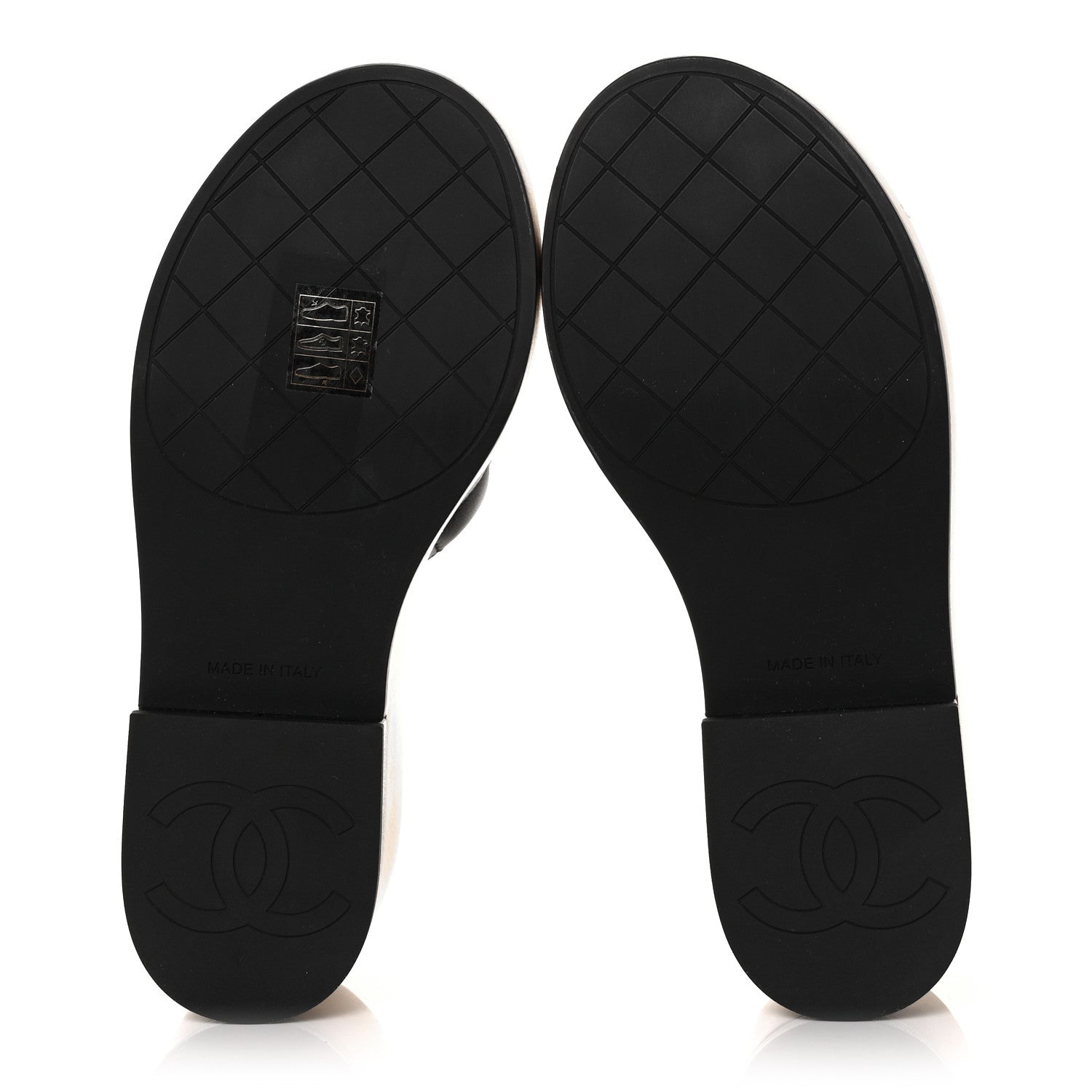 Chanel Lambskin Quilted CC Slip On Platform Sandals 35 Black 6 of 7