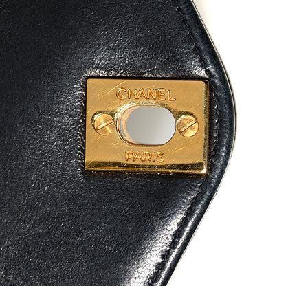 Chanel Lambskin Chevron Small Single Flap Navy Blue 7 of 8