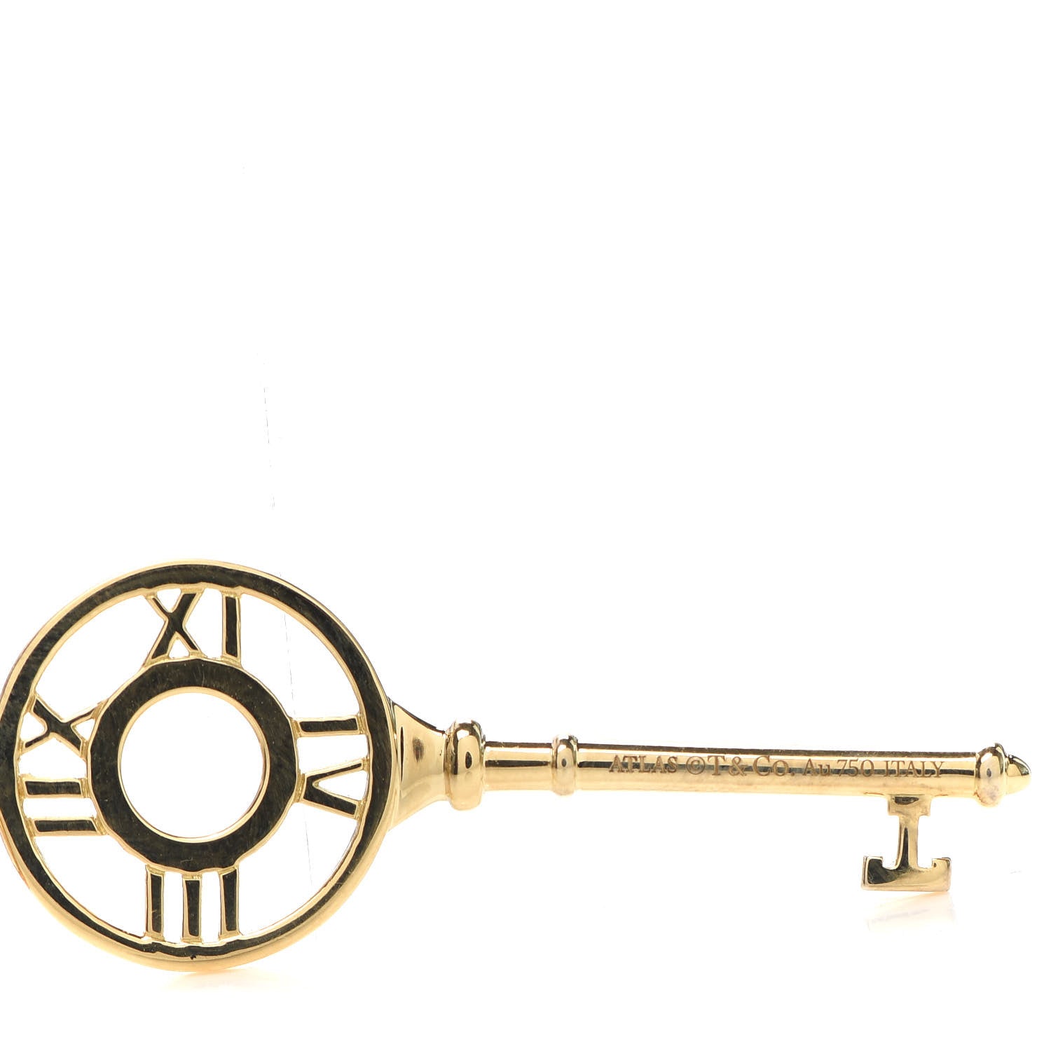 Tiffany 18K Yellow Gold Diamond Atlas Key Pendant 3 of 4
