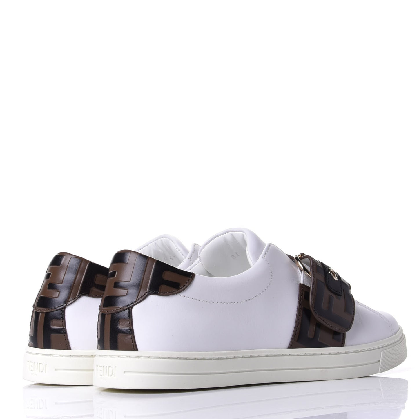 Vitello FF Embossed Womens Slip On Sneakers 38 Ultra White Maya Black