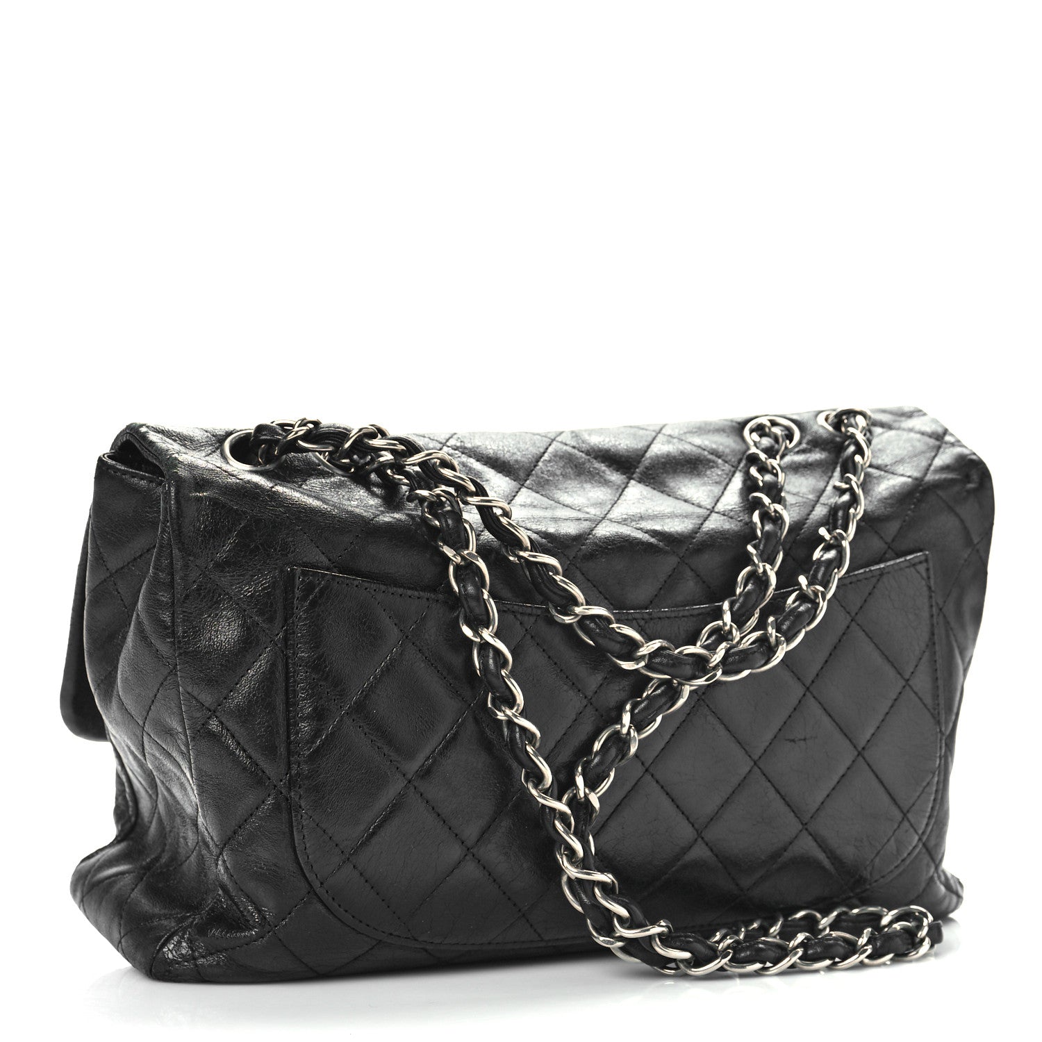 Chanel Washed Lambskin Quilted Jumbo Hybrid Reissue Flap Black 3 of 8