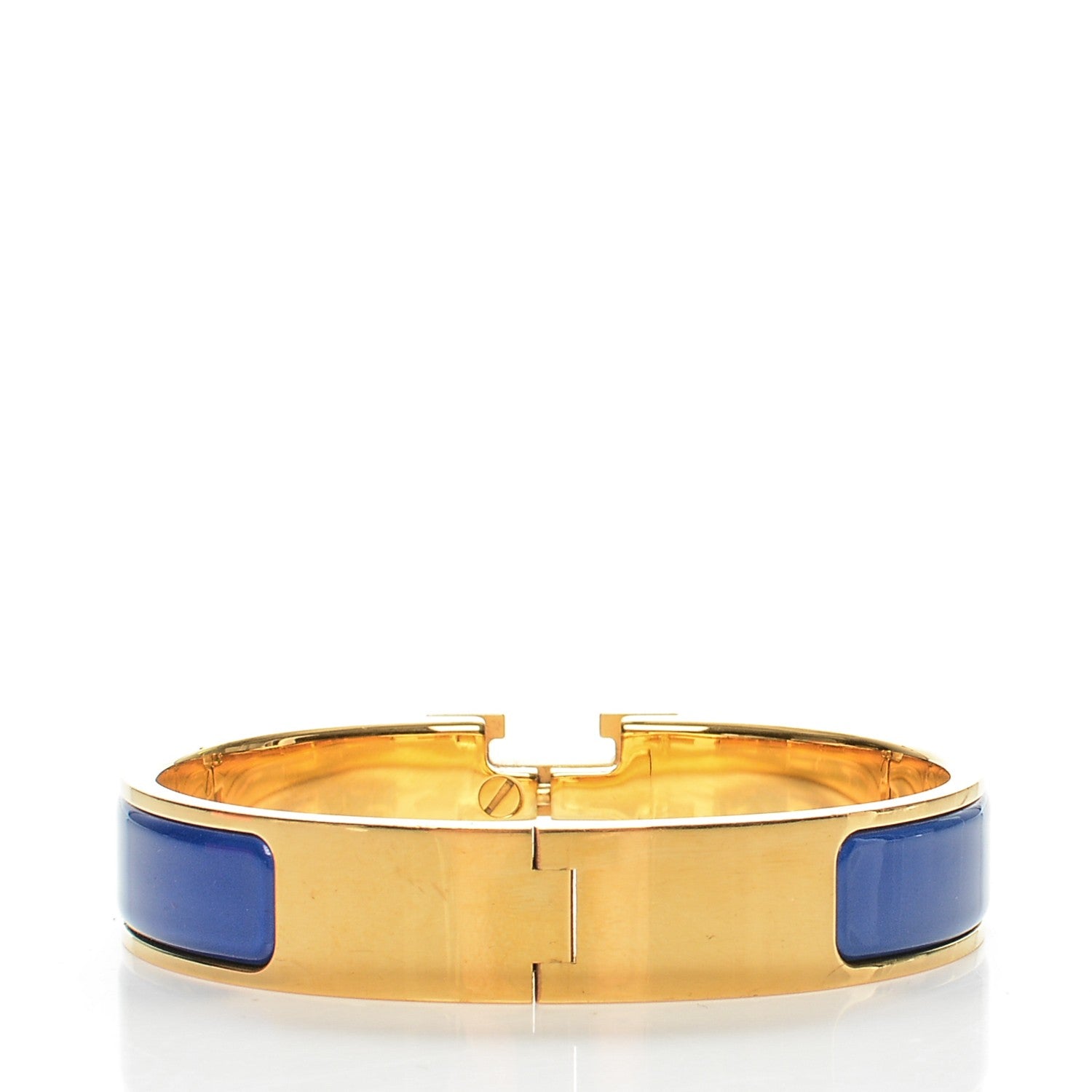 Hermes Enamel Narrow Clic Clac H Bracelet PM Bleu Electrique 3 of 4