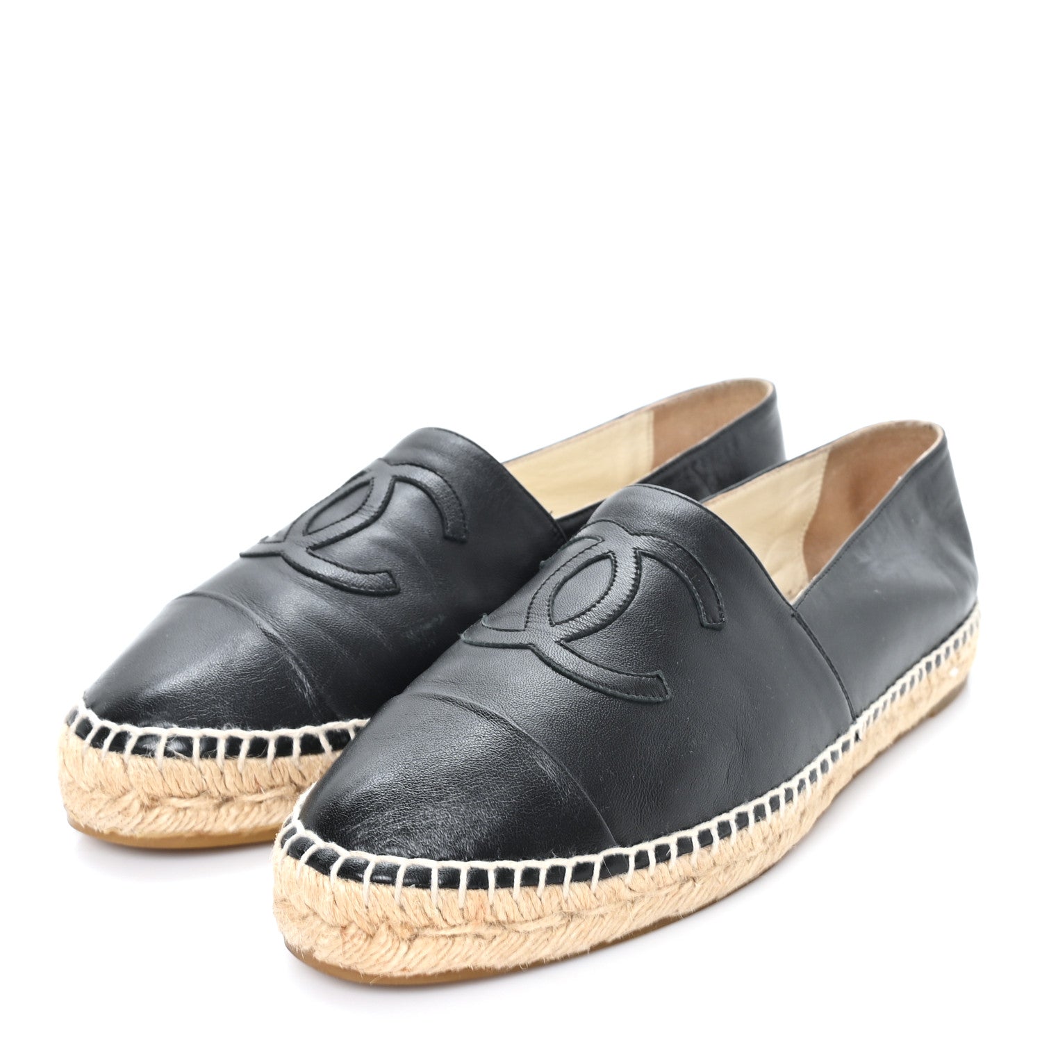 Chanel Lambskin CC Espadrilles 40 Black 4 of 10