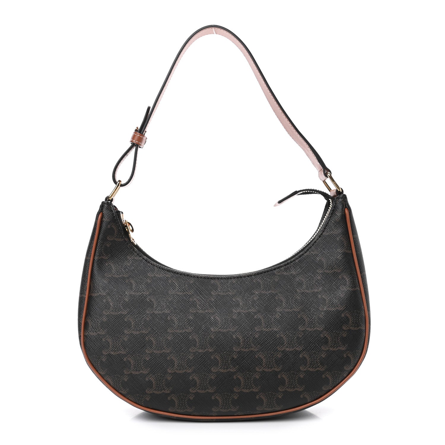 Celine Triomphe Canvas Calfskin Ava Shoulder Bag Tan 1 of 4
