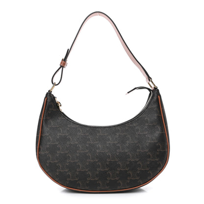 Celine Triomphe Canvas Calfskin Ava Shoulder Bag Tan 1 of 4