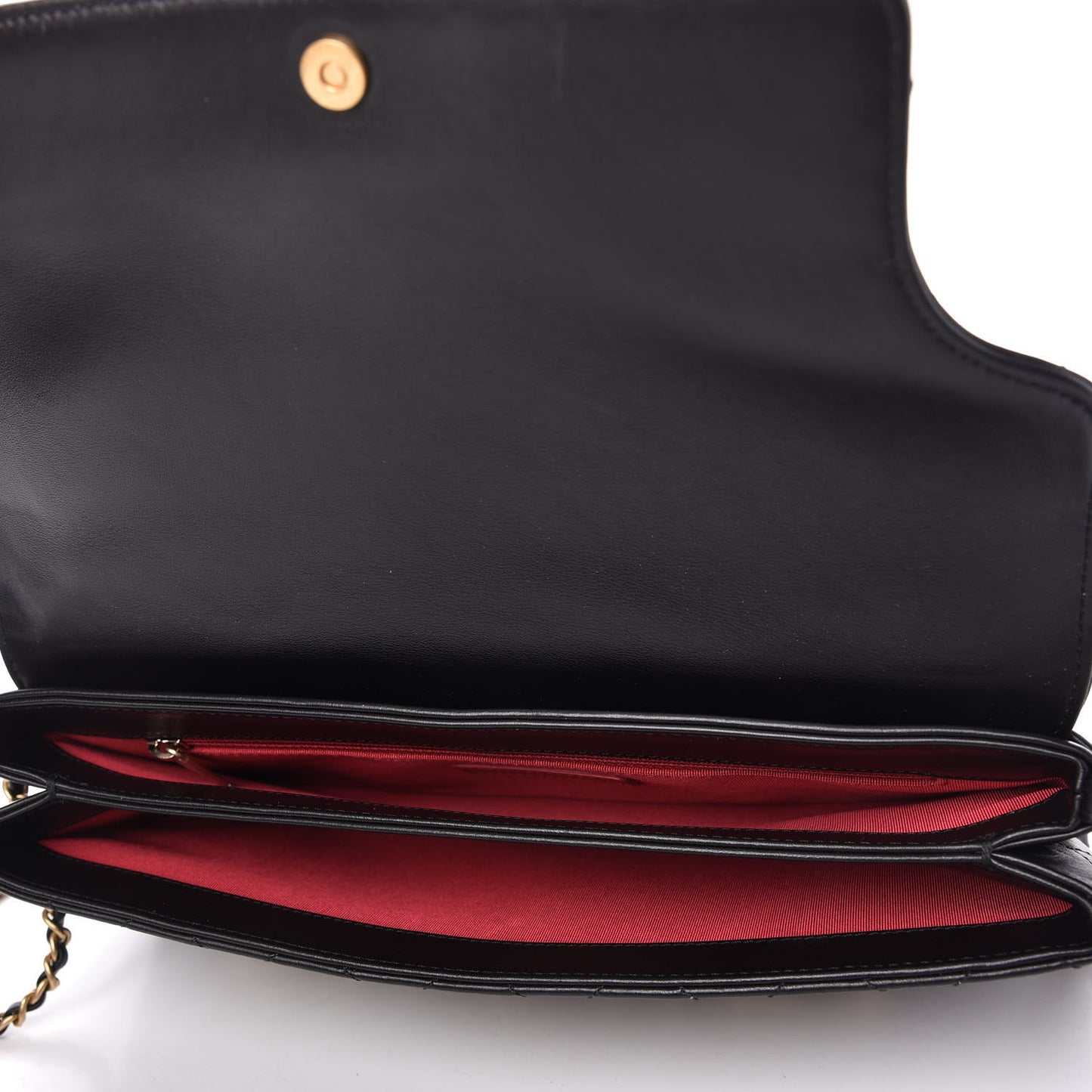 Calfskin Quilted Enchained Clutch Black