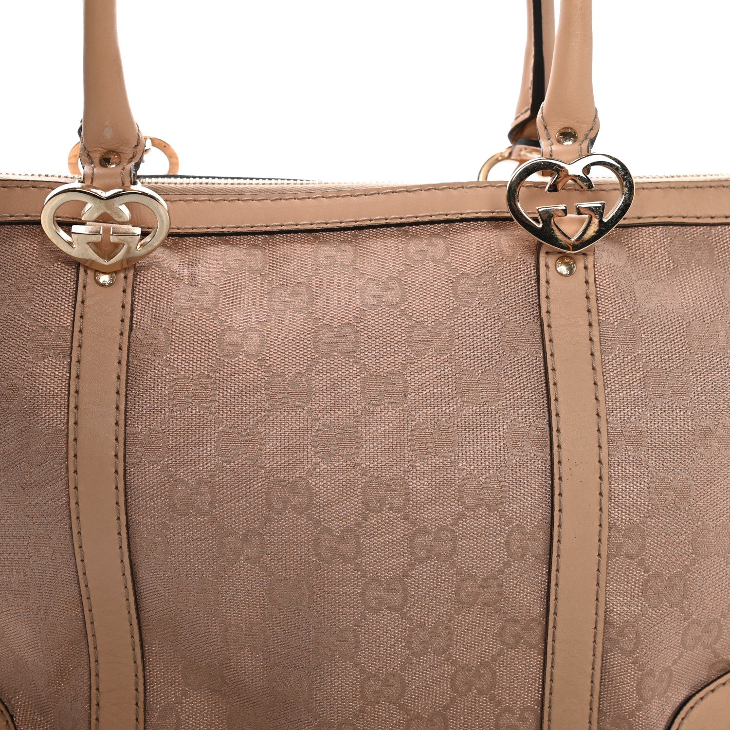 Gucci Metallic Monogram Small Lovely Heart Tote Pink 10 of 16