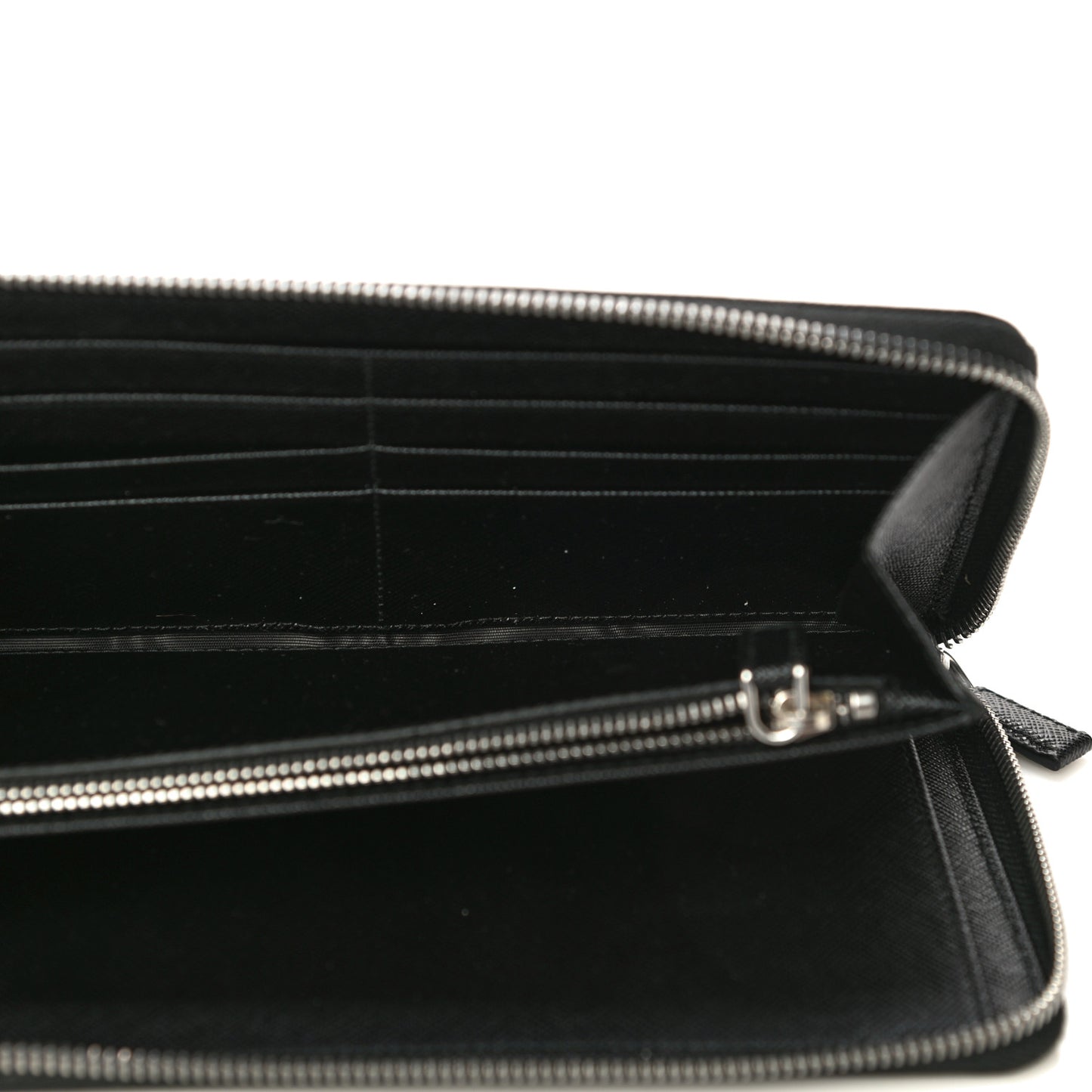 Saffiano Large Zip Around Travel Wallet Black