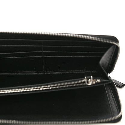 Prada Saffiano Large Zip Around Travel Wallet Black 12 of 20