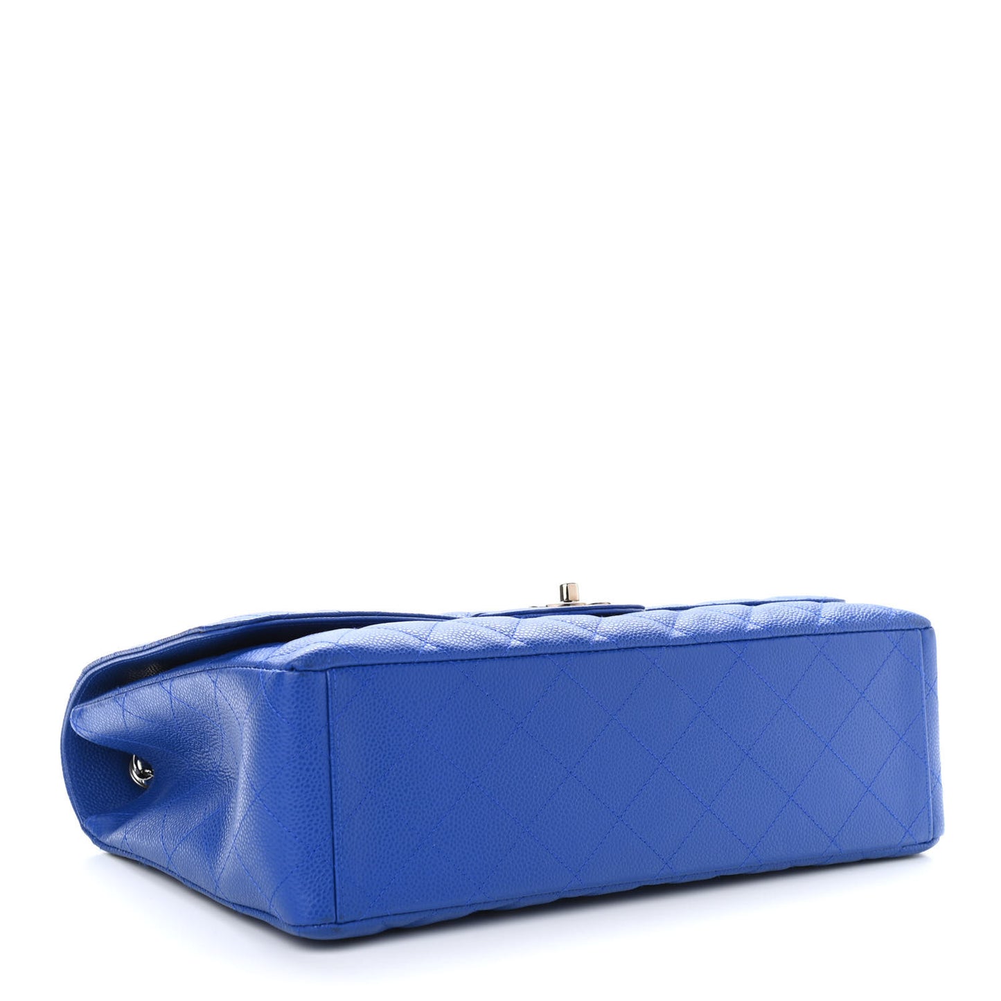 Caviar Quilted Maxi Single Flap Blue